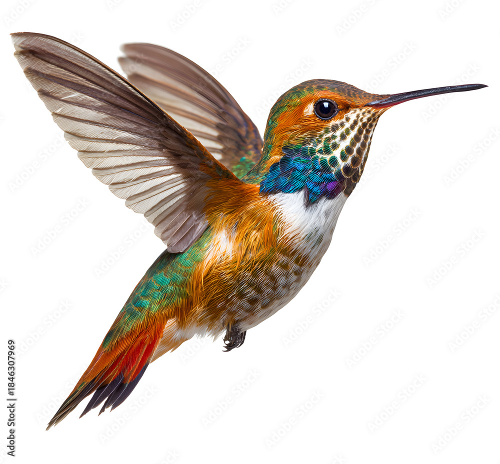 Fototapeta premium isolated hummingbird in flight