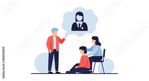 Concerned family seeks expert guidance from doctor or therapist for emotional well being