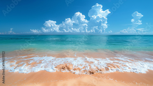 Tropical beach. Summer vacation on a tropical island with beautiful beach. Tropical Maldives.