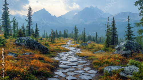 mountain forest environment. Beautiful Forest