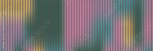 Corrugated, fluted glass vector texture. Ribbed plastic gradient background