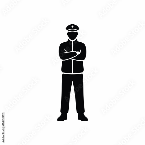 Professional security officer icon illustration for safety and protection concepts vector graphic