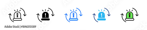 Automatic Alert Icon Set Multiple Style Collection