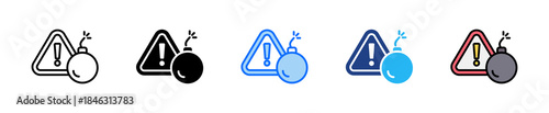 Threat Alert Icon Set Multiple Style Collection