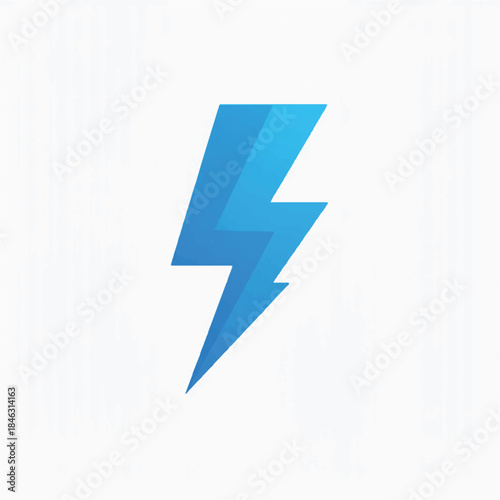 Dynamic blue lightning bolt icon symbolizing speed, power, and electric energy on a clean white background