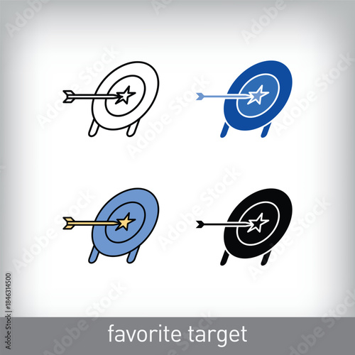 Modern favorite target icon design. Creative sports target design.