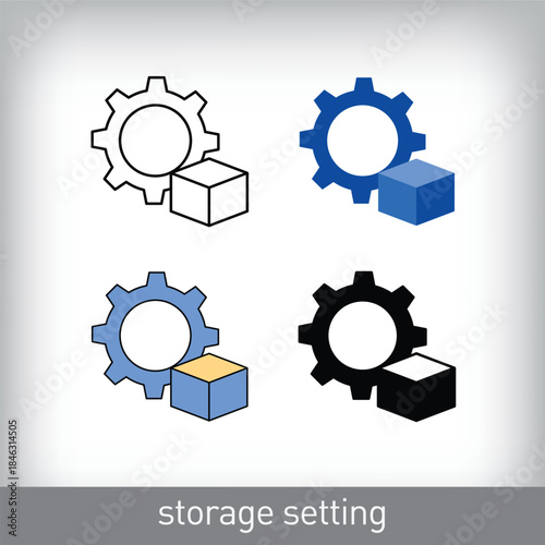 Modern storage settings icon design. Creative server settings design.