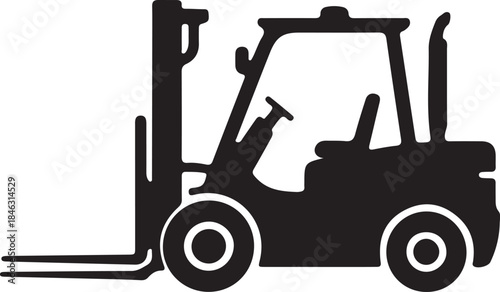 forklift silhouette design vector art illustration