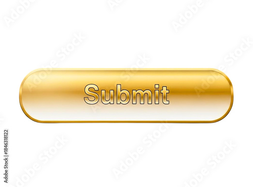Wallpaper Mural A glossy golden submit button, ideal for web interface design and applications isolated on transparent background Torontodigital.ca