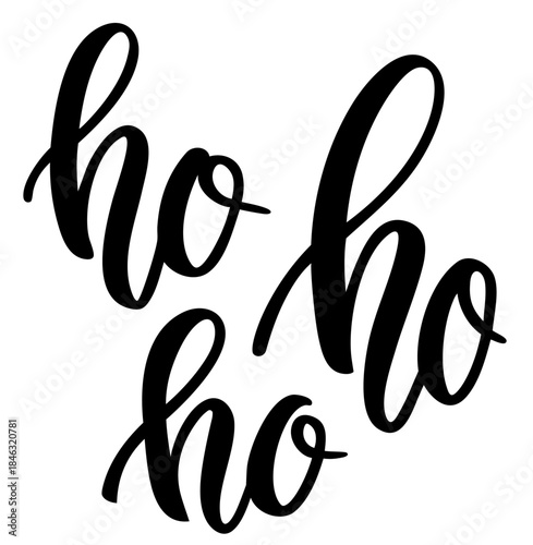 Ho Ho Ho Christmas Lettering — Handwritten Script Typography Text Phrase for Santa