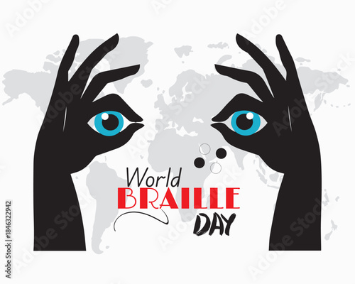 National Braille Week background or banner design template is observed every year in October. Holiday concept. Template for card, poster, placard, template.