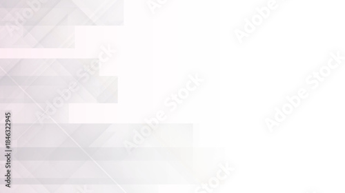 White geometric abstract background with subtle pink hues and layered shapes for a clean modern