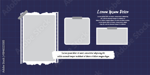 Pictures or photos frame collage layout abstract photo frames and digital photo wall template