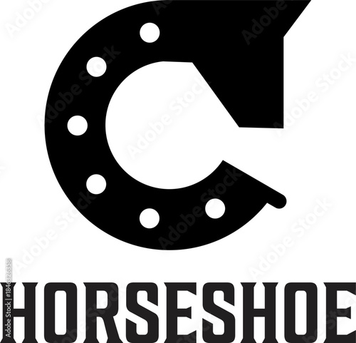 initial c with horseshoe idea concept logo design