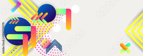 Abstract background with a dancing cloud, white color, futuristic elements, banner, geometric, and various gradients. Background for a presentation or web page