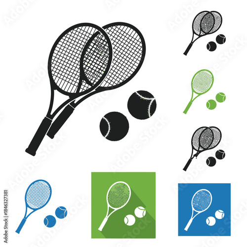 Tennis Rackets and Balls A Classic Sports Equipment Set.