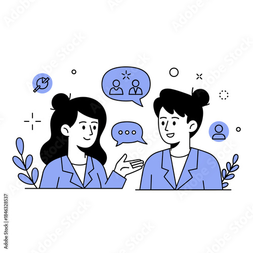 Asian young adults engaged in conversation on social media communication