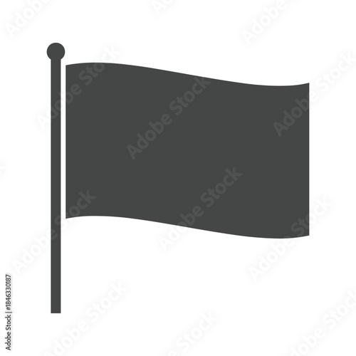Black flag on pole icon