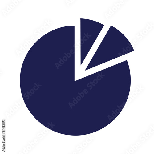 Dark blue pie chart with one section separated