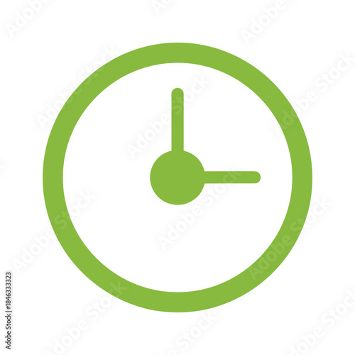 Simple clock icon in green