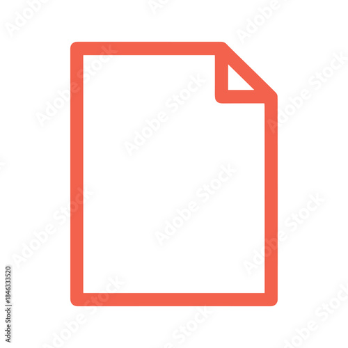 Document icon in red outline on white background