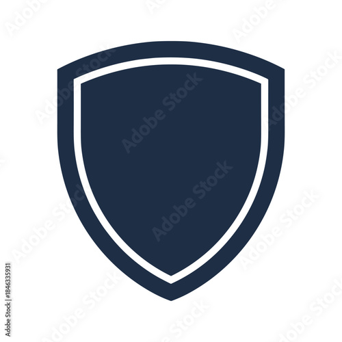 Dark blue shield icon with white border Free Download Dark blue shield icon with white border - GFXLoad