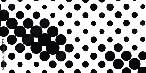 Black polka dots on white background geometric pattern abstract design