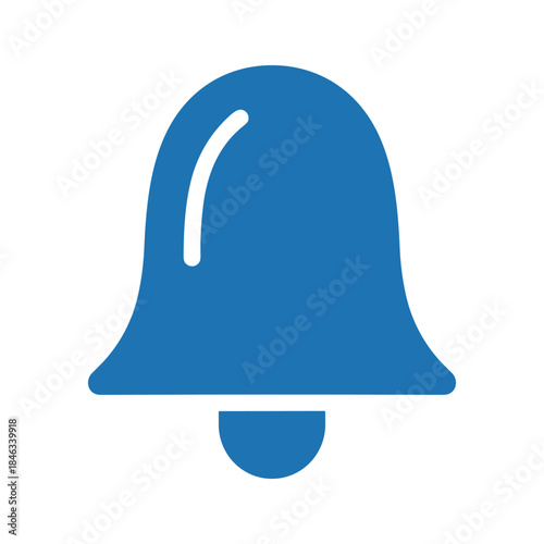 Blue bell icon on white background