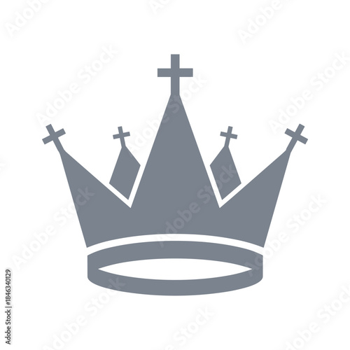 Grey crown icon with crosses