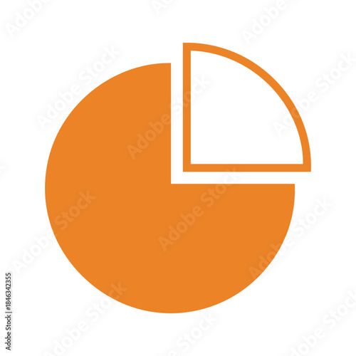 Orange pie chart on white background