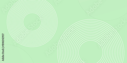 Minimalist soft Abstract Background in Gradient green and white Tones with Circles. Circle effect style geometric, abstract background.