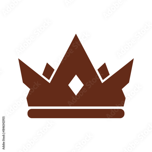 Brown crown icon on white background