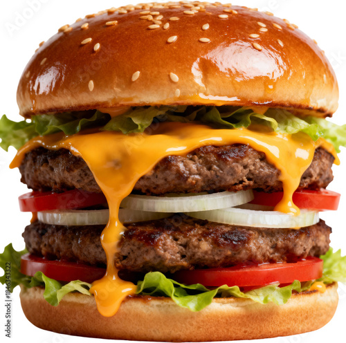 중앙정렬_치즈버거_흰배경_고화질음식사진