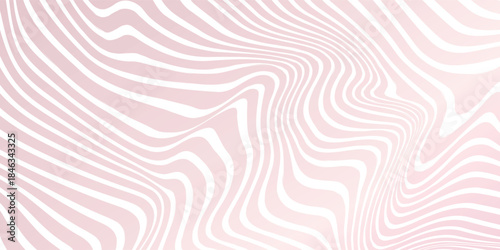 Pale pink and white wavy lines abstract background with flowing curves for decorative use