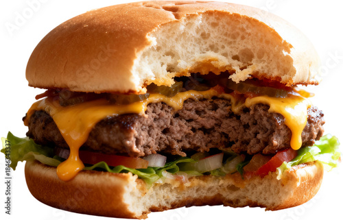 한입베어먹은치즈버거단면