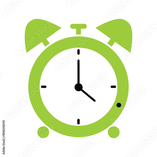 Green alarm clock icon
