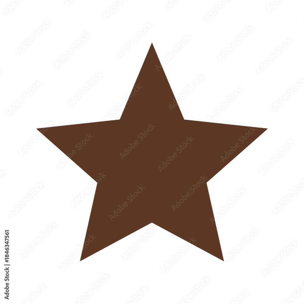 Obraz premium Brown star icon on white background