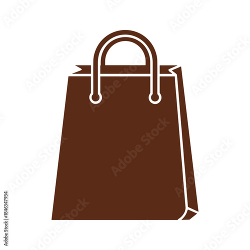 Brown shopping bag icon