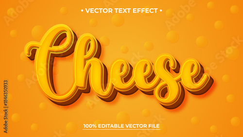 Vibrant editable vector text effect for 'Cheese' in yellow