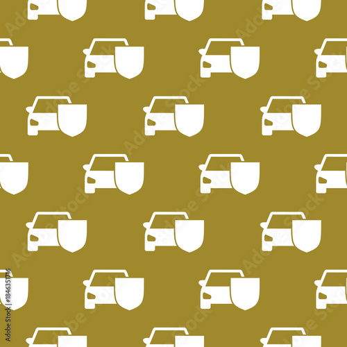 Car protection or insurance seamless pattern isolated on color background