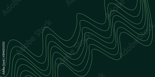 Abstract wavy line dark green background for your creative project. It will give your work a meaningful sense about the chaotic world and their presence. It can be used as a banner and website home.