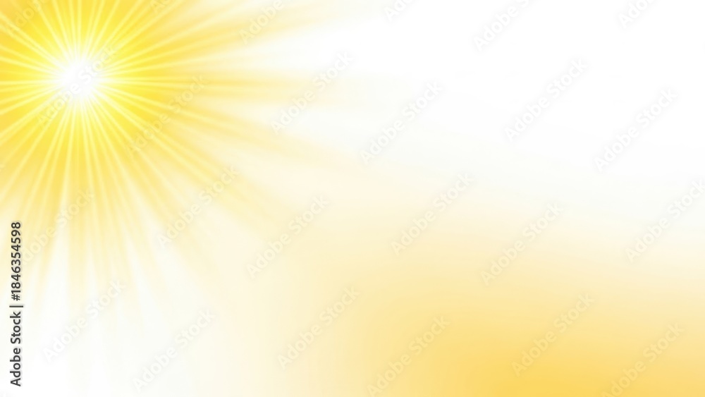 Obraz premium Bright Sunlight Rays Shining Over a Yellow Gradient Background