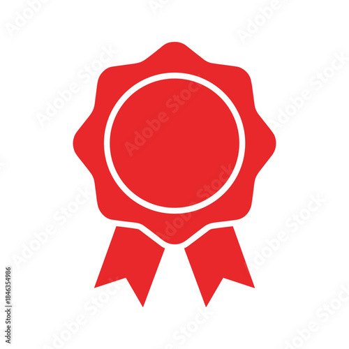 Red rosette badge icon