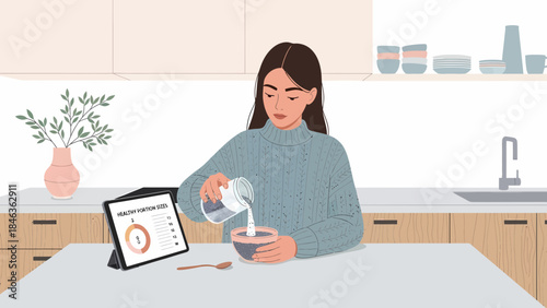 Woman Preparing Baby Bottle with Formula.