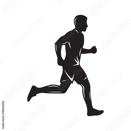 silhouette of a man running