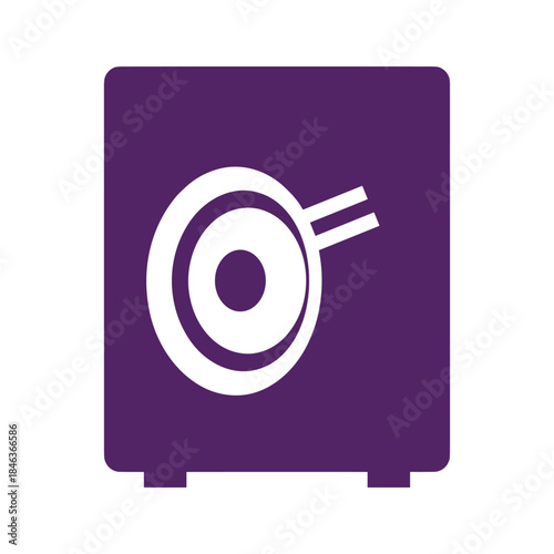 Purple safe icon with combination lock