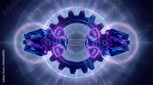 An abstract design of a gea...