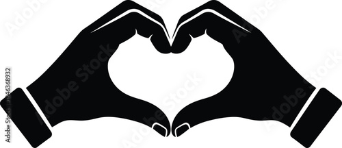Hands forming a heart shape on white background