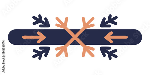 Geometric arrow floral stripe with crossed center