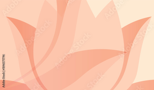 Soft Peach Abstract Vector Background with Flowing Petal Shapes, Gentle Wellness Design for Therapy, Mindfulness and Emotional Care